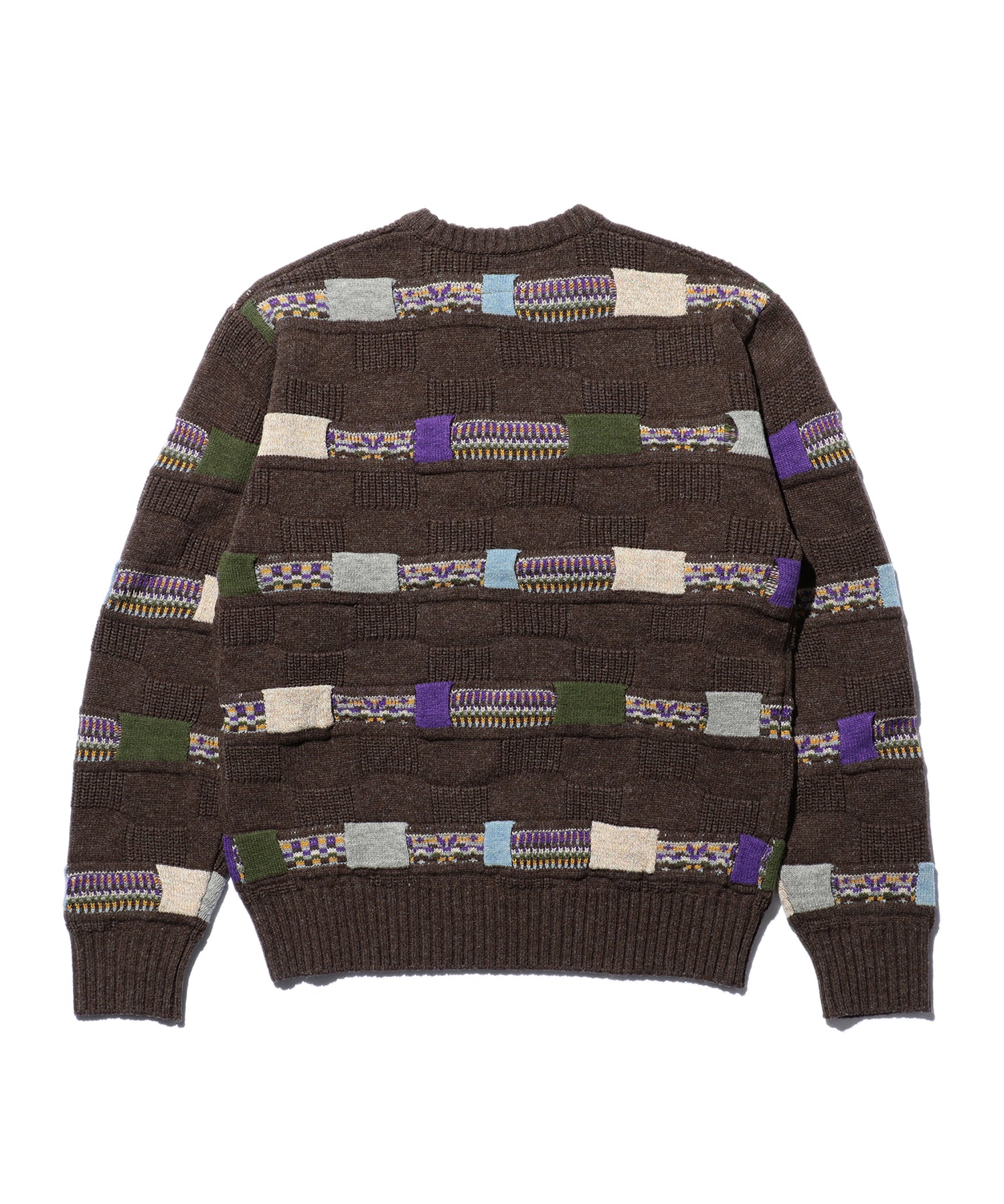 Jacquard Fair Isle Stripe 5G Crew