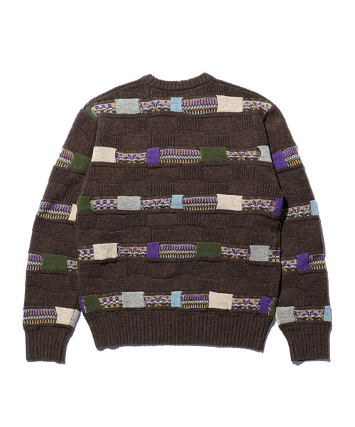 Jacquard Fair Isle Stripe 5G Crew