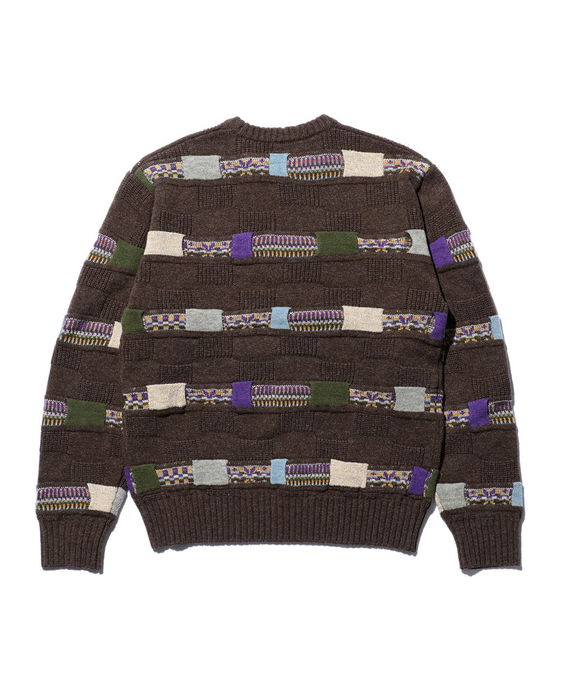 Jacquard Fair Isle Stripe 5G Crew