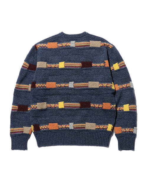 Jacquard Fair Isle Stripe 5G Crew