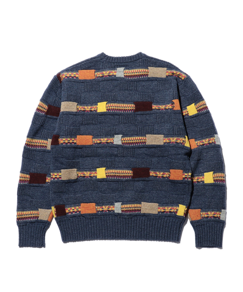 Jacquard Fair Isle Stripe 5G Crew