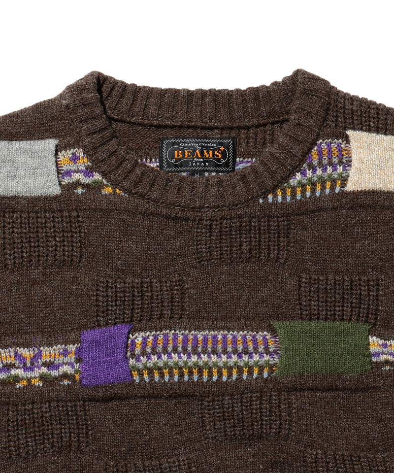 Jacquard Fair Isle Stripe 5G Crew