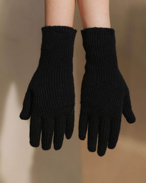  Recycled Cashmere Ribbed Gloves 