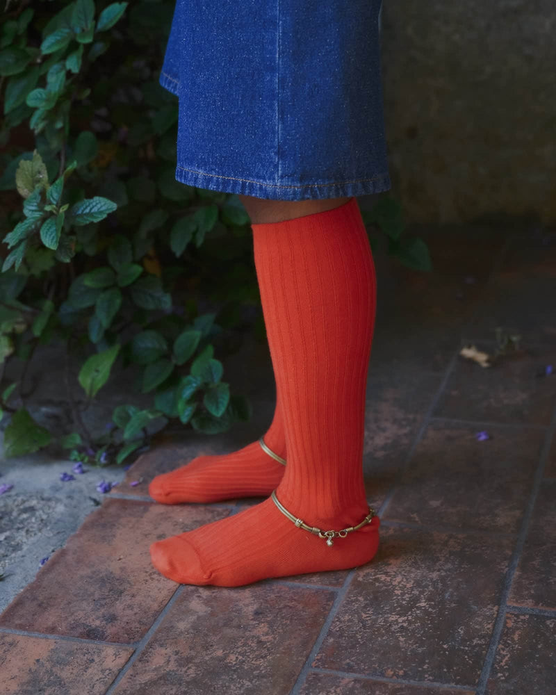 Rib Knee Socks