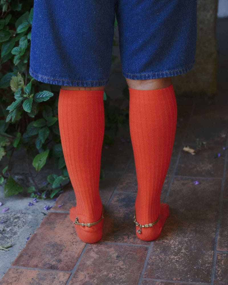Rib Knee Socks