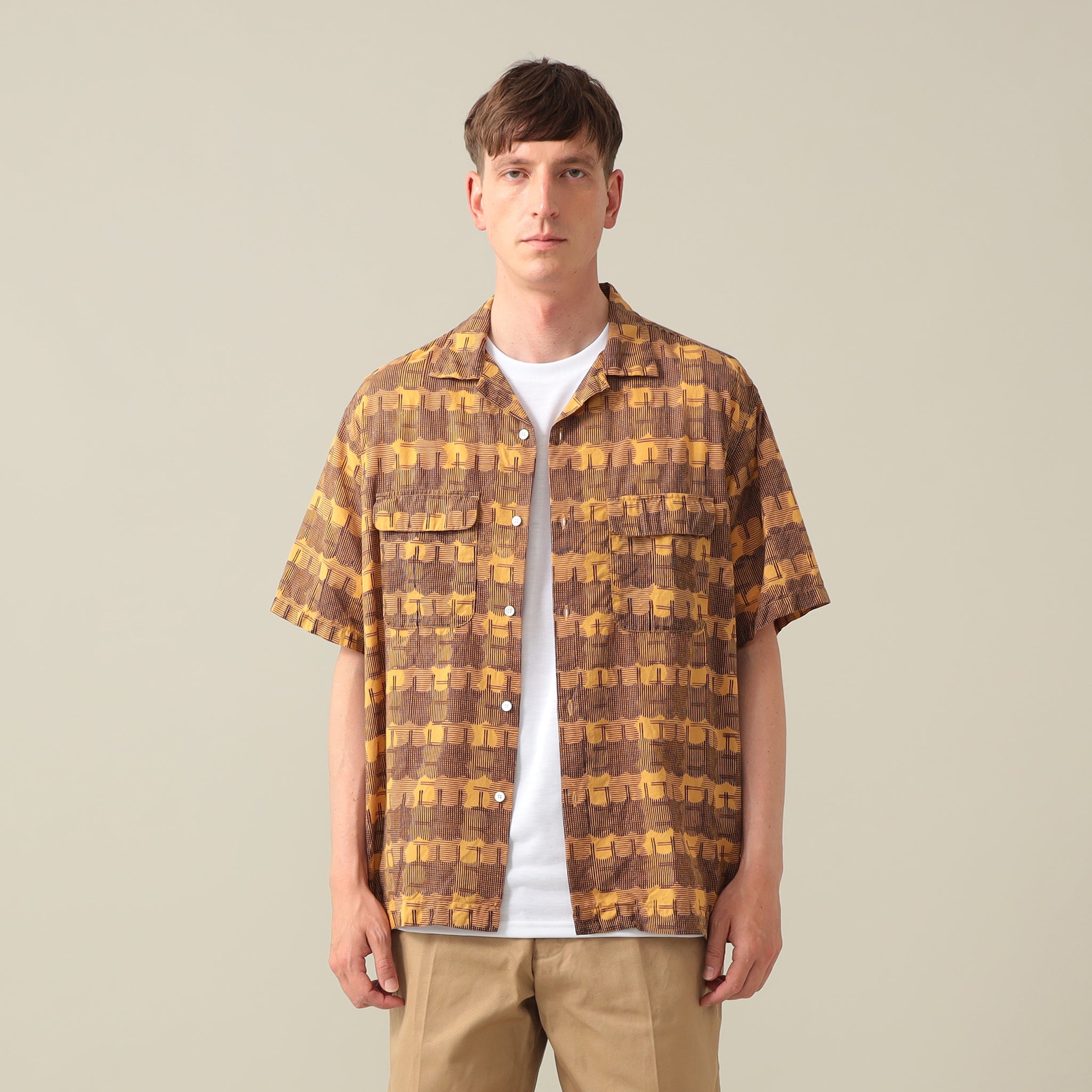 SSZ × Pilgrim Surf+Supply SAM SHIRT Sam Block Printed Short Sleeve Shirt