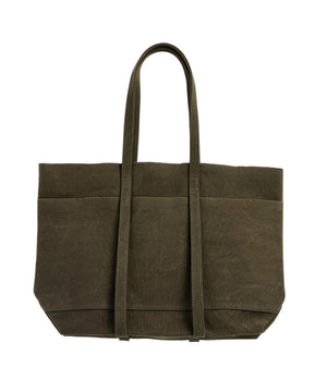  Washed Canvas 6 Pockets Tote Large 