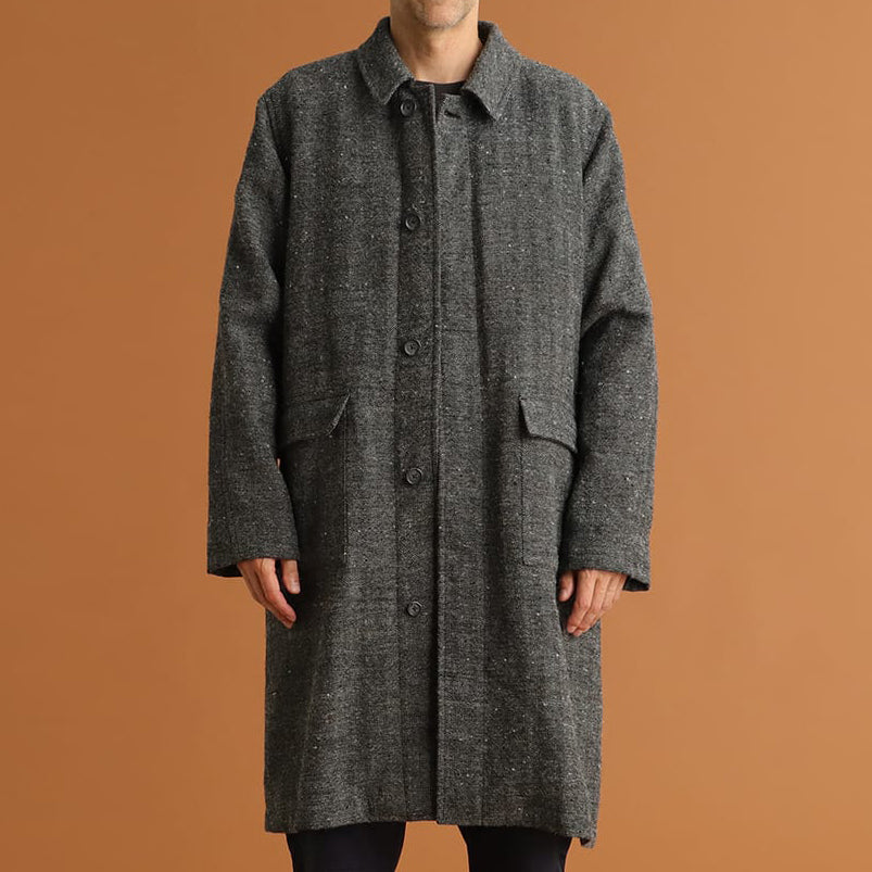 Cal Herringbone Balmacaan Coat