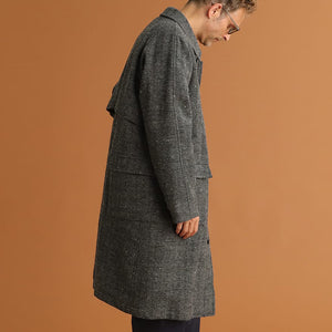  Cal Herringbone Balmacaan Coat 